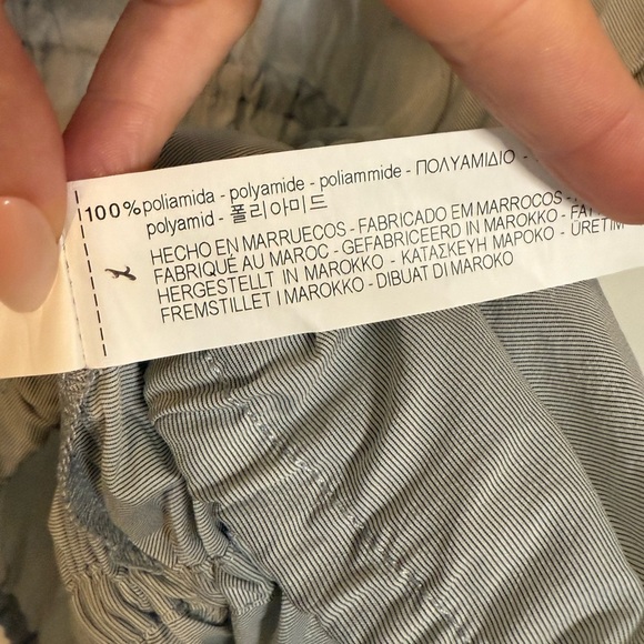 Zara Basics Grey Tie Striped Asymmetrical Short Sleeve Lightweight Top- XS - Picture 4 of 8